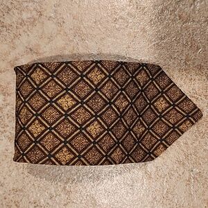 Valentino Geometric Brown and Gold Tie
